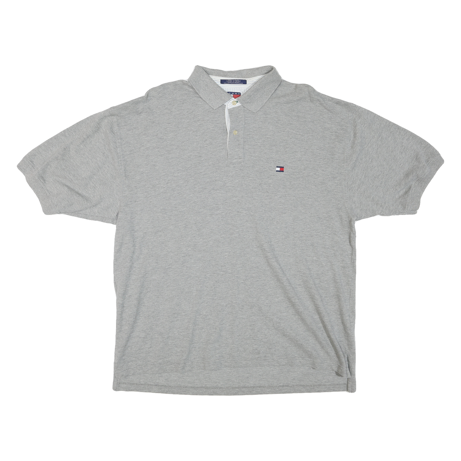 TOMMY HILFIGER Mens Grey Polo Shirt 2XL Cotton Blend Classic Fit Casual Refurbished - N/A refurbished available on Cerqular