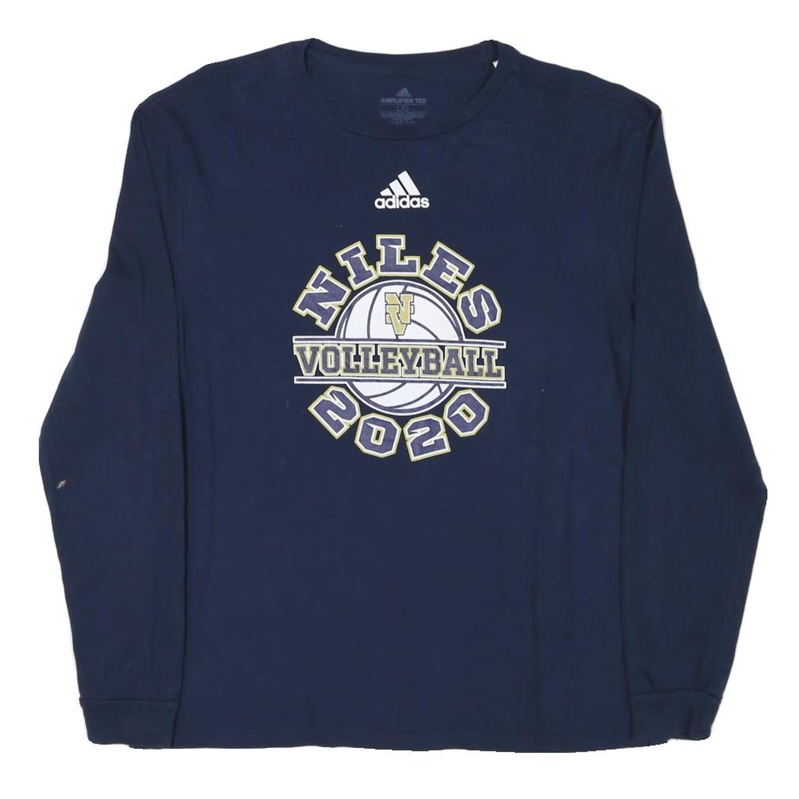 ADIDAS Mens Navy Blue Niles Volleyball 2020 Long Sleeve Crew Neck T-Shirt L Refurbished - N/A refurbished available on Cerqular