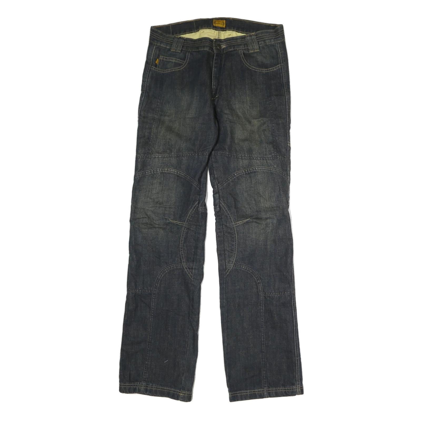 AJAYS Mens Cotton Blue Regular Straight Denim W32 L34 Zip Jeans Casual Wear Refurbished - N/A refurbished available on Cerqular