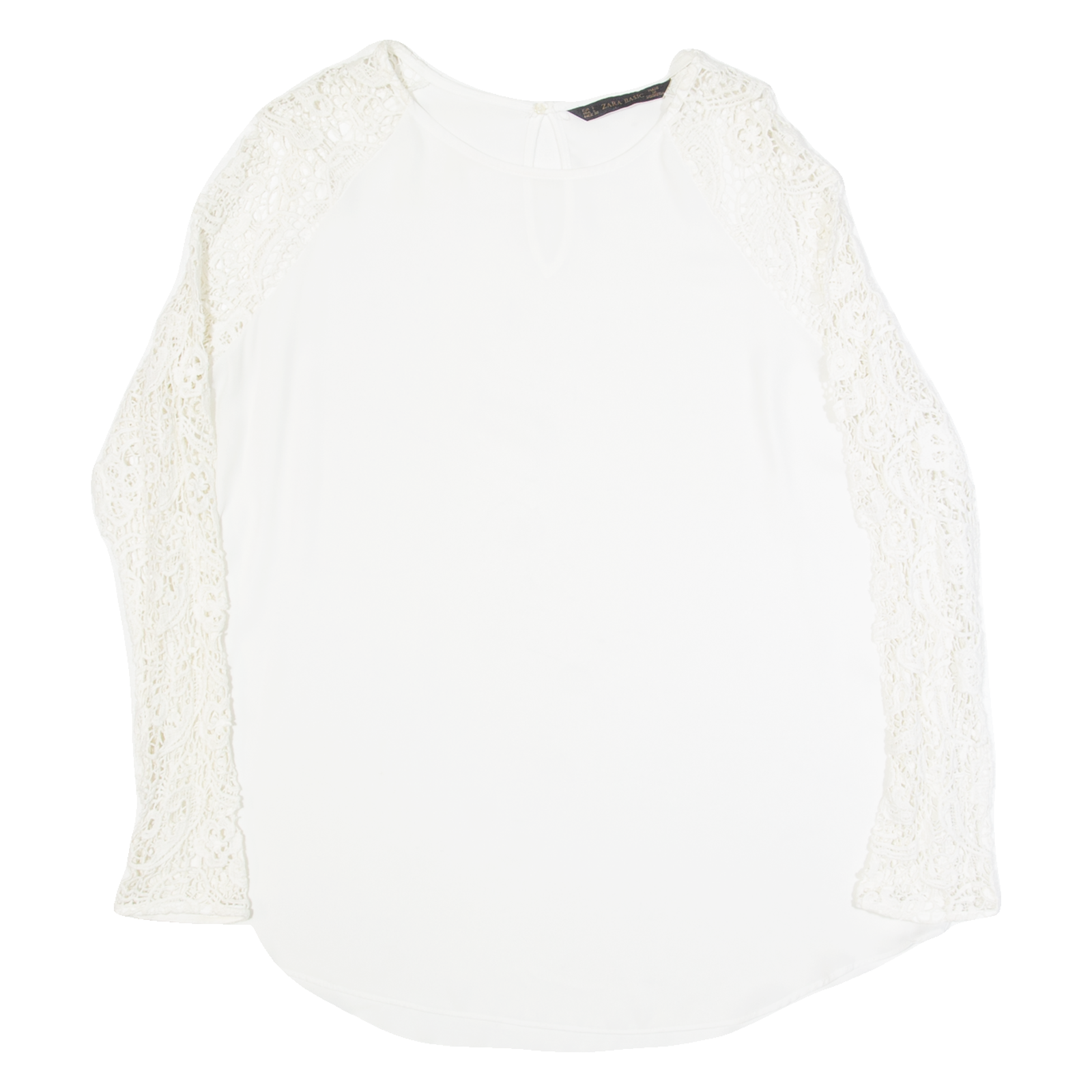 ZARA BASIC Womens Blouse Cream Long Sleeve L Refurbished - N/A refurbished available on Cerqular