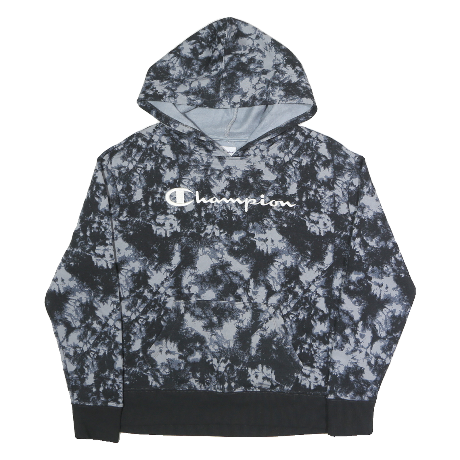 CHAMPION Mens Black & Grey Tie Dye Hoodie S Cotton Blend Casual Pullover Refurbished - N/A refurbished available on Cerqular