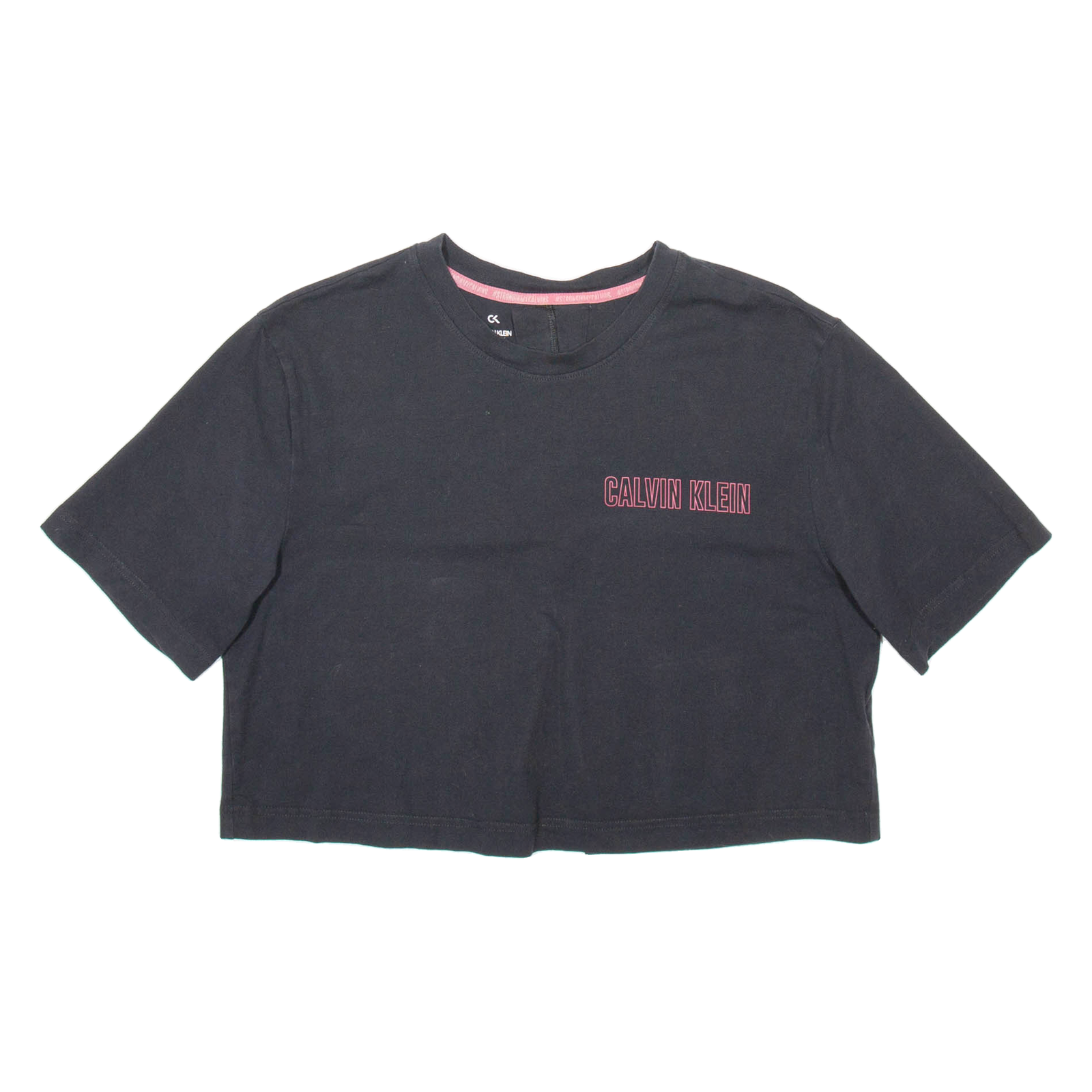 CALVIN KLEIN Cropped Womens T-Shirt Black M Refurbished - N/A refurbished available on Cerqular
