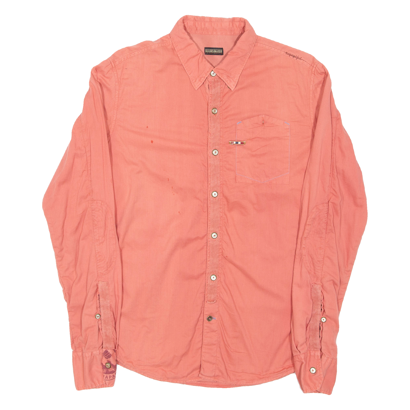 NAPAPIJRI Mens Plain Shirt Orange Long Sleeve S Refurbished - N/A refurbished available on Cerqular