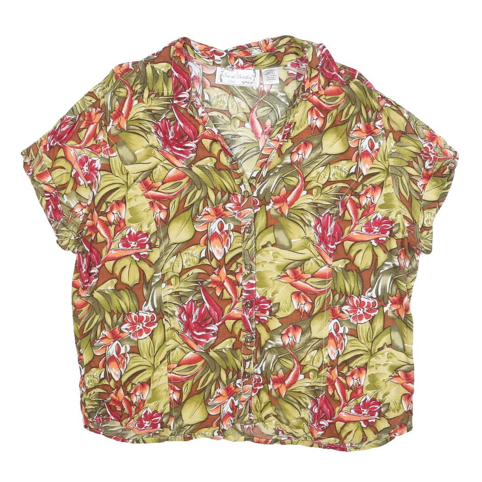 Buy SARAH BENTLEY Womens Green Floral Print Blouse Short Sleeve V-Neck XL Cotton Refurbished - $18.19 SARAH BENTLEY Womens Green Floral Print Blouse Short Sleeve V-Neck XL Cotton Refurbished - N/A refurbished available on Cerqular