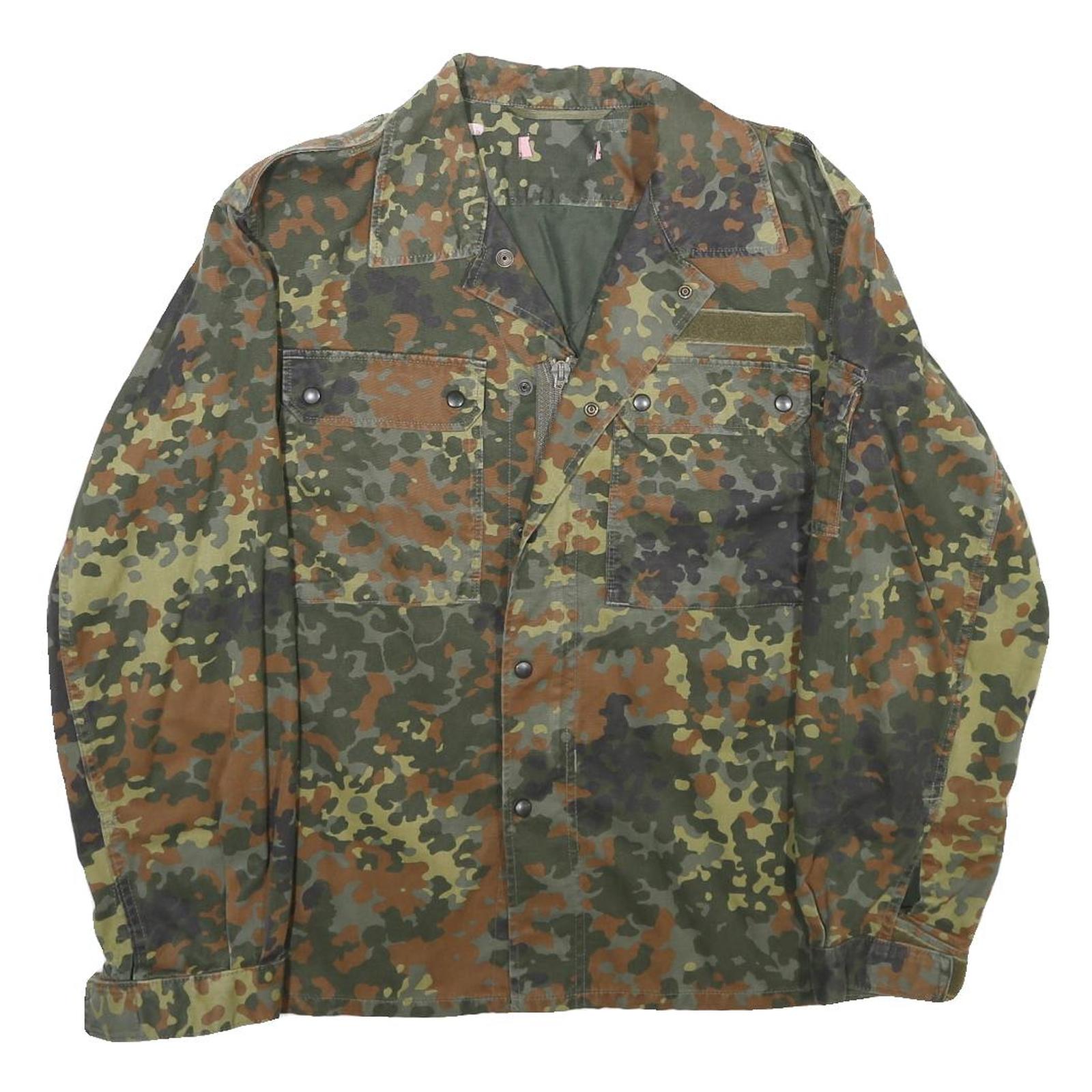 Womens Green & Brown Camouflage Sequin Eye Embroidered Zip Jacket XL Polyester Refurbished - N/A refurbished available on Cerqular
