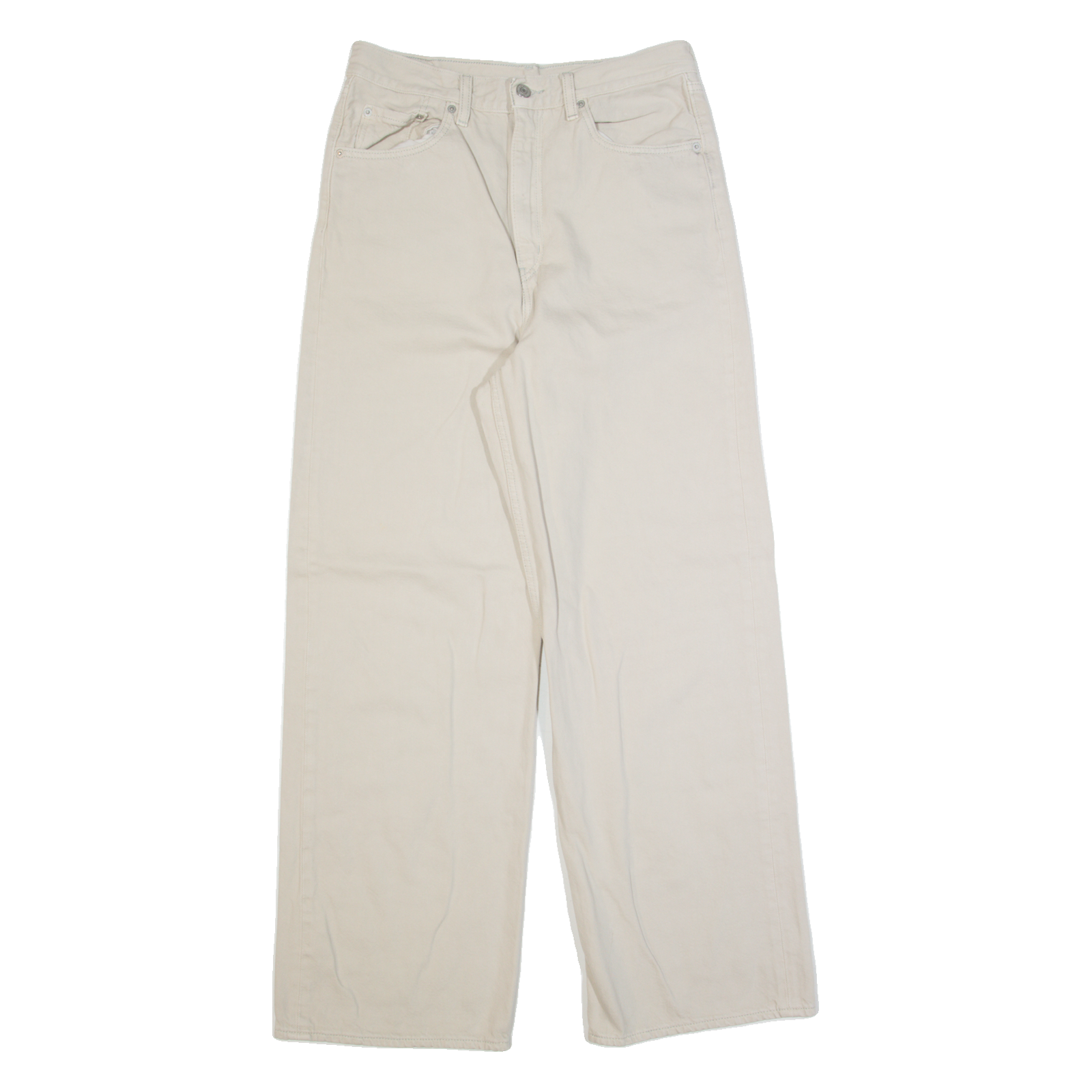 LEVI'S High Rise Womens Trousers Beige Loose Straight W30 L31 Refurbished - N/A refurbished available on Cerqular