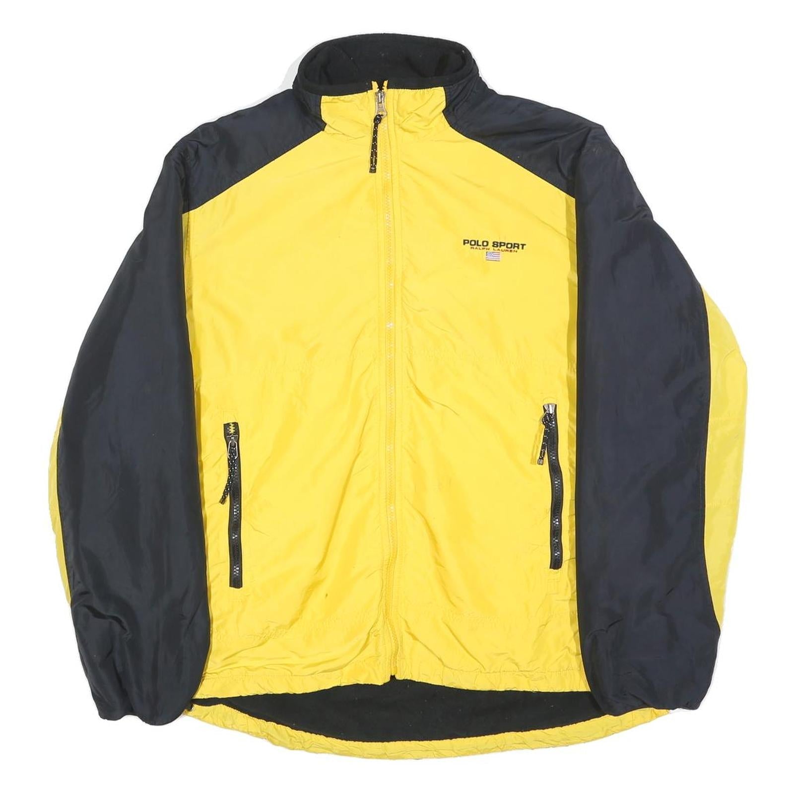 POLO SPORT RALPH LAUREN Mens Yellow & Black Track Jacket M Nylon Zip Plain Refurbished - N/A refurbished available on Cerqular