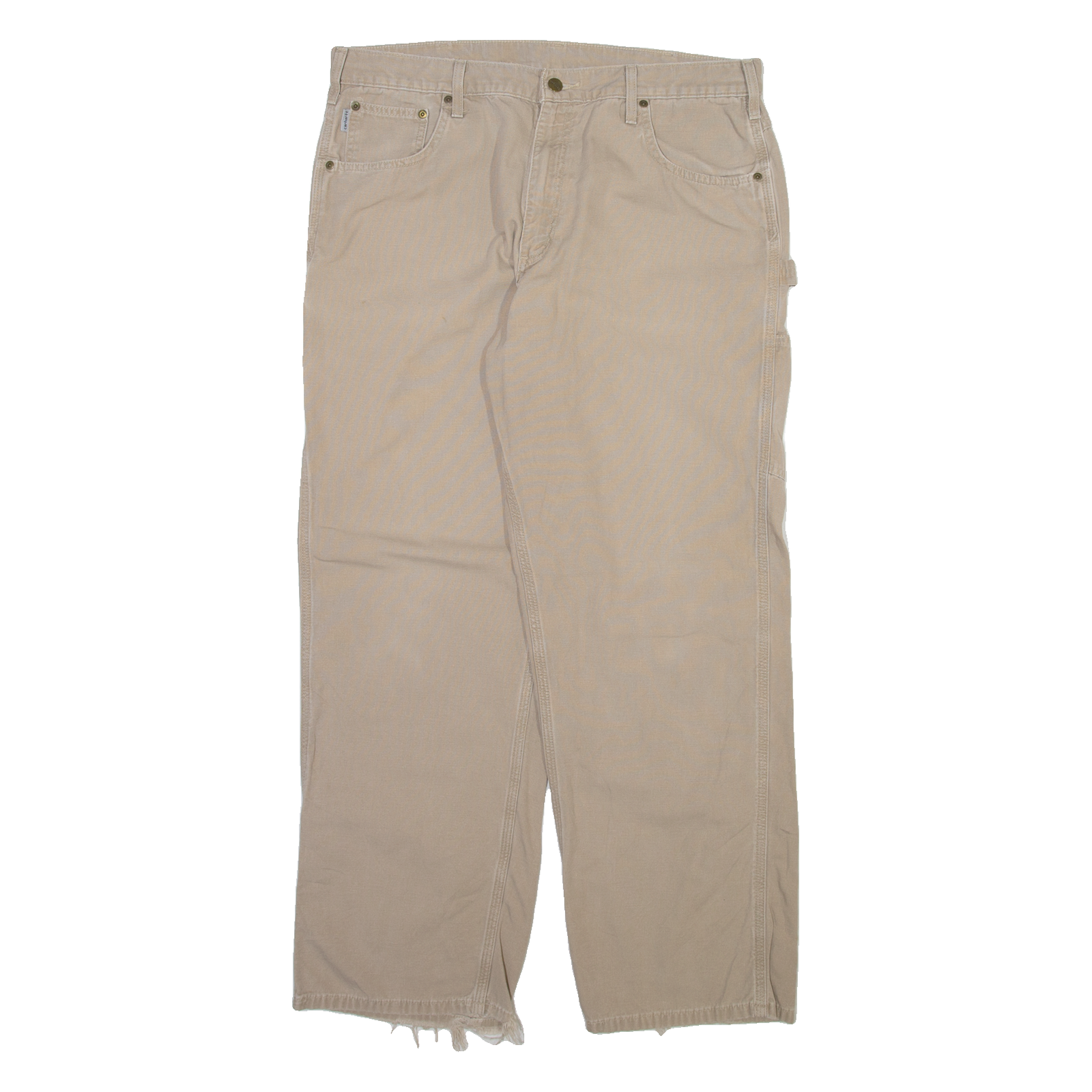 CARHARTT Carpenter Mens Trousers Beige Relaxed Straight W38 L32 Refurbished - N/A refurbished available on Cerqular