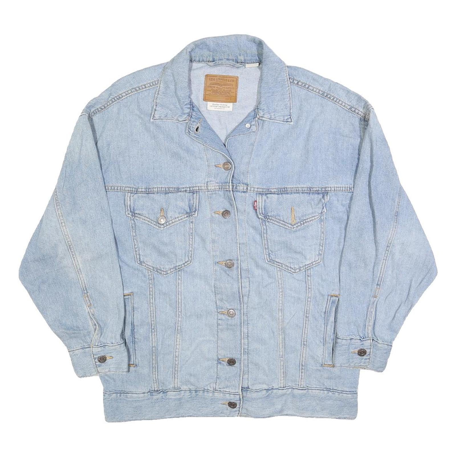 LEVI'S Mens Blue Denim Jacket S Cotton Classic Button Closure Casual Refurbished - N/A refurbished available on Cerqular