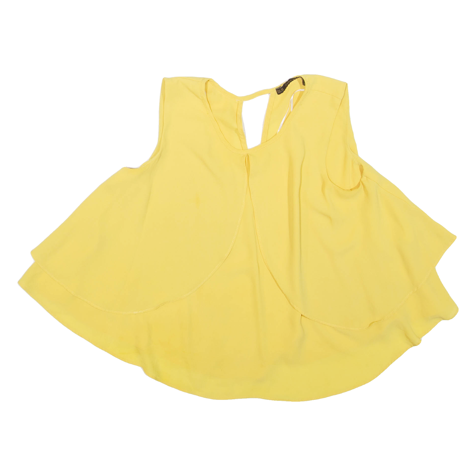 ZARA Womens Cropped Top Yellow Sleeveless XS Refurbished - N/A refurbished available on Cerqular