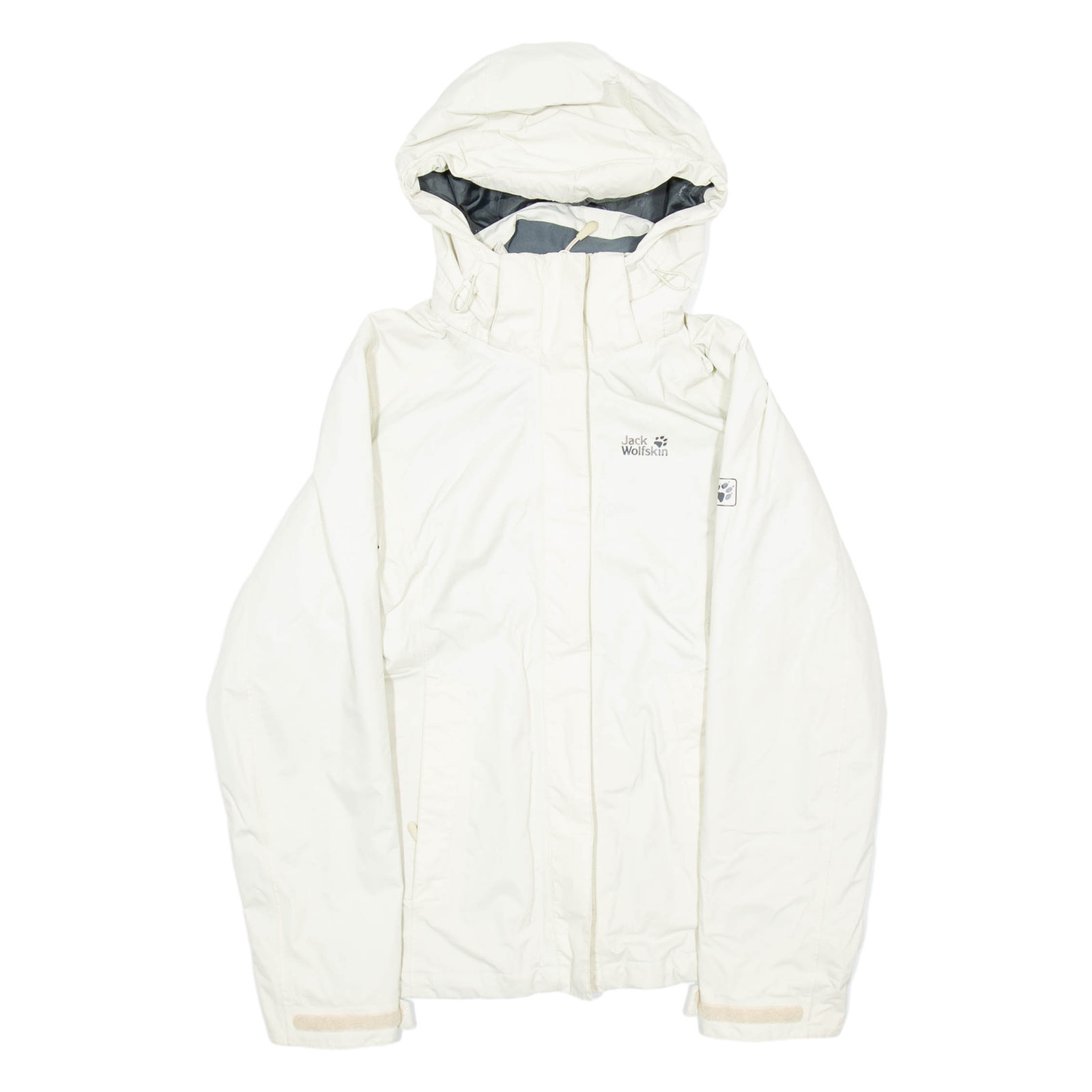 JACK WOLFSKIN Womens Rain Coat White Hooded XS Refurbished - N/A refurbished available on Cerqular