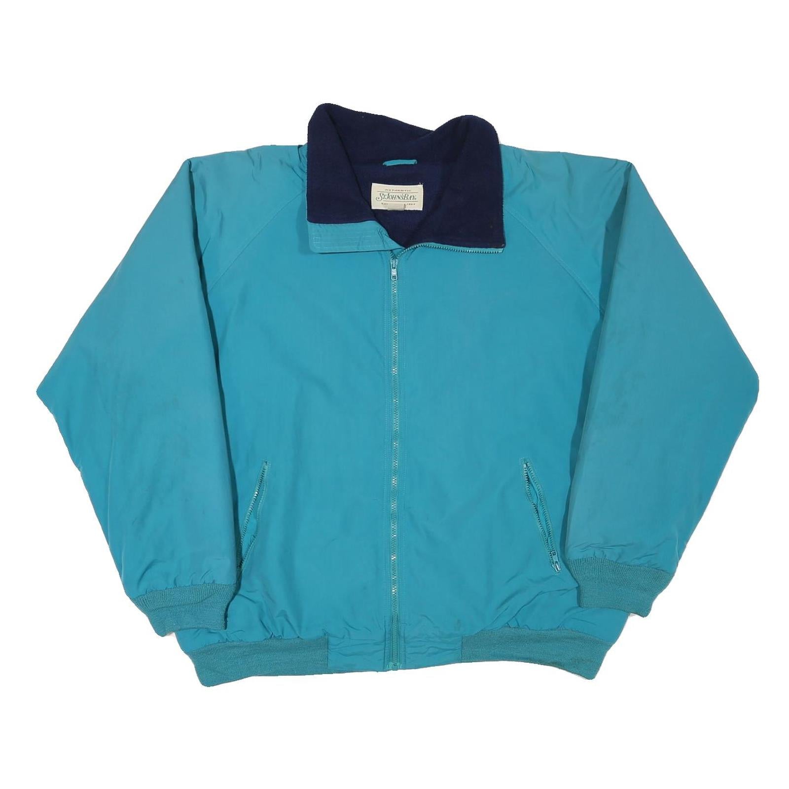 ST JOHNS BAY Mens Blue Bomber Jacket XL Polyester Blend Zip Plain Casual Outdoor Refurbished - N/A refurbished available on Cerqular