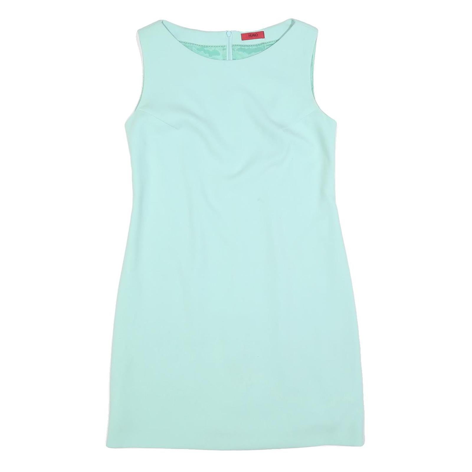 HUGO BOSS Womens Pale Green Sleeveless Shift Plain Midi Dress UK 10 Elegant Refurbished - N/A refurbished available on Cerqular