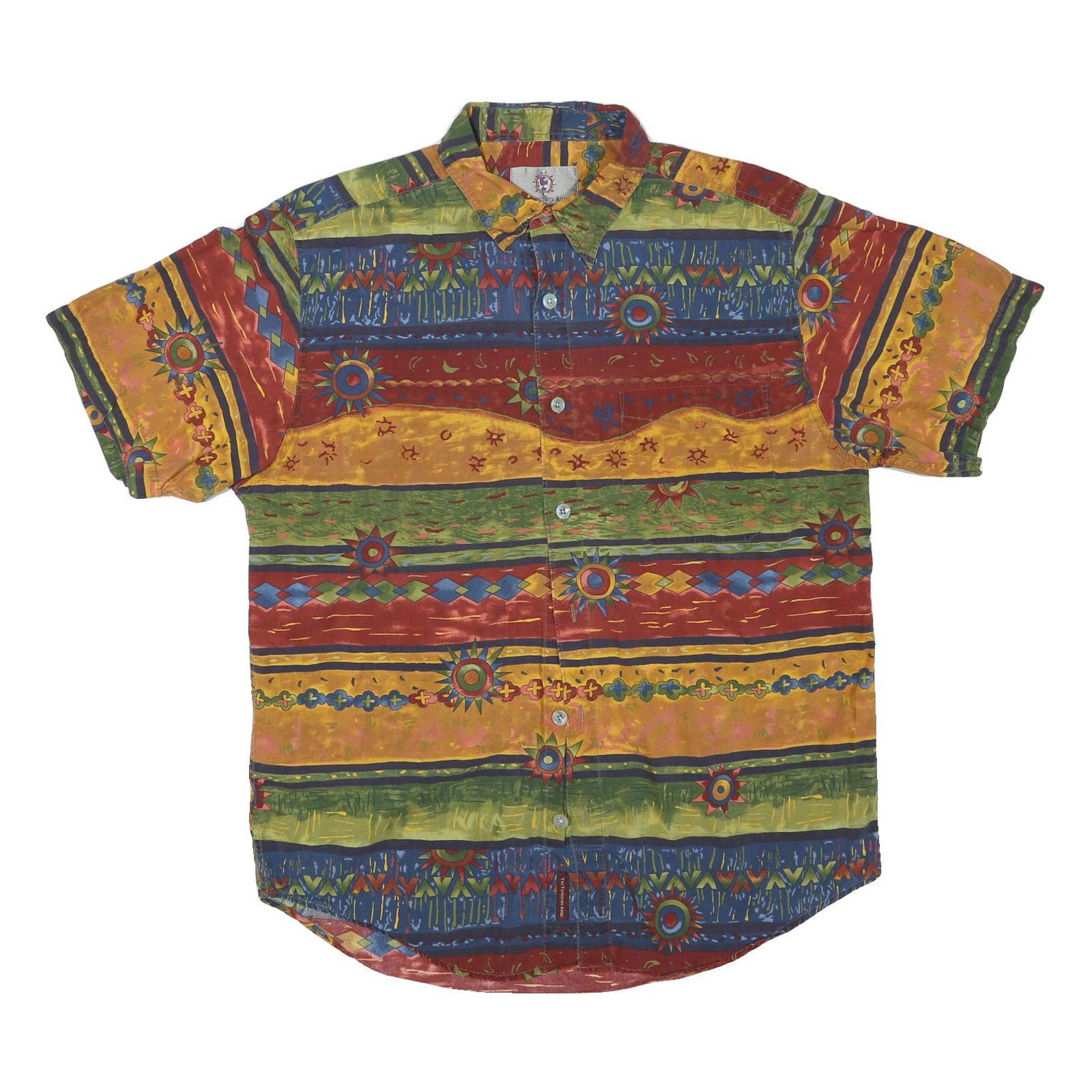 THE TERRITORY AHEAD Mens Multicolour Pattern Shirt L Cotton Blend Casual Short Refurbished - N/A refurbished available on Cerqular