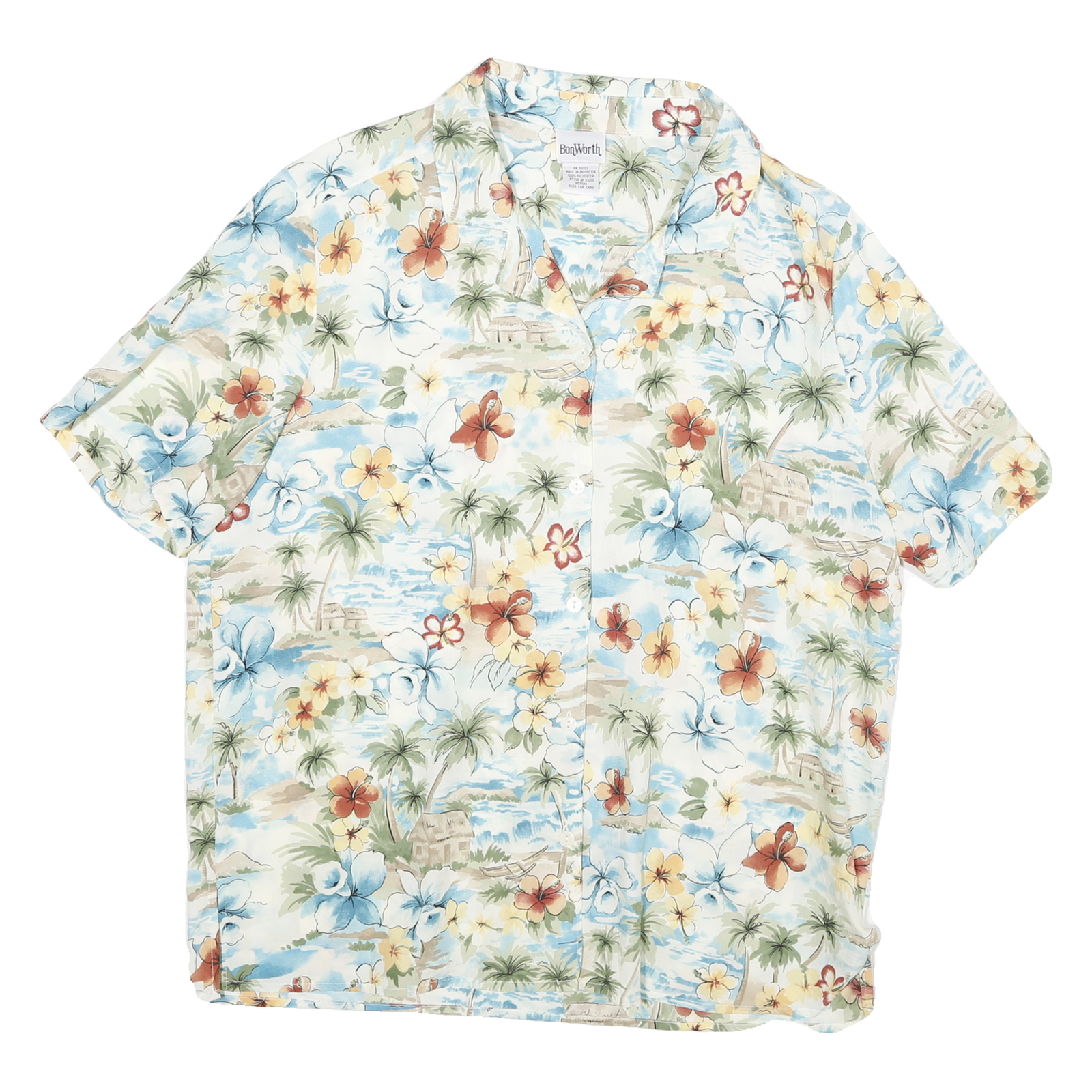 Buy BONWORTH Womens Cream Floral Hawaiian Shirt M Lightweight Casual Vacation Refurbished - $16.89 BONWORTH Womens Cream Floral Hawaiian Shirt M Lightweight Casual Vacation Refurbished - N/A refurbished available on Cerqular