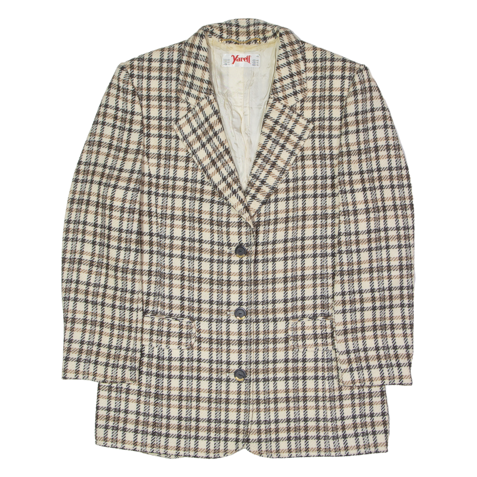 Buy YARELL Womens Blazer Jacket Cream Knit Wool 80s Check UK 14 Refurbished - $40.29 YARELL Womens Blazer Jacket Cream Knit Wool 80s Check UK 14 Refurbished - N/A refurbished available on Cerqular