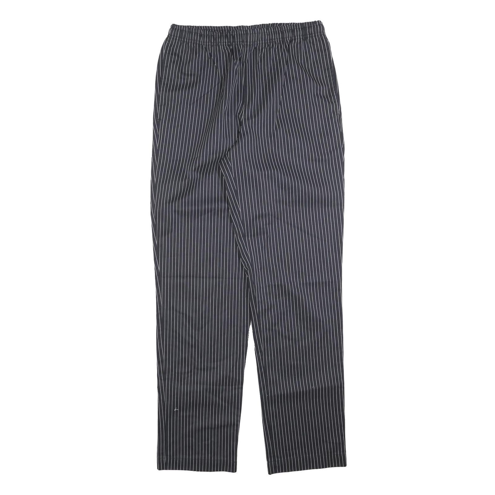 LUTTEURS Mens Cotton Blend Black Pinstripe Regular Fit Trousers W32 L32 Refurbished - N/A refurbished available on Cerqular