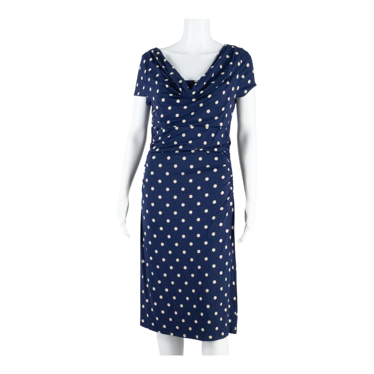 PHASE EIGHT Womens Bodycon Dress Blue Polka Dot Short Sleeve Midi M Refurbished - N/A refurbished available on Cerqular