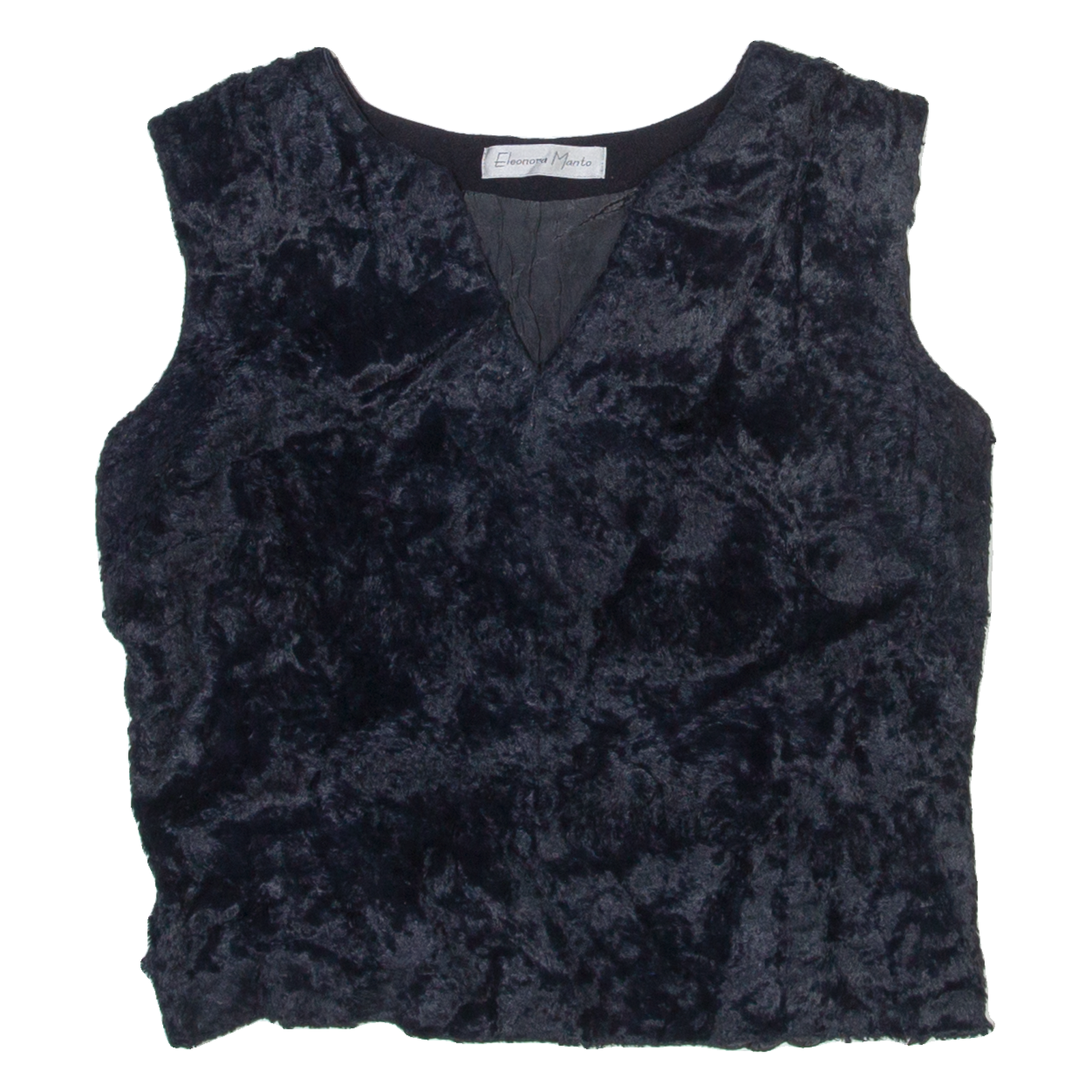 ELEONORA MANTO Womens Vest Black V-Neck Sleeveless 90s S Refurbished - N/A refurbished available on Cerqular