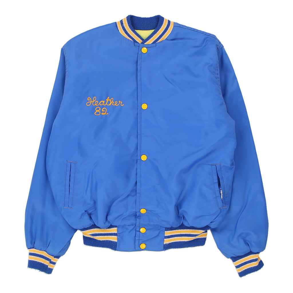 1980's Age 14 Swissvale Cheerleader West Wind Varsity Jacket - XL Blue Polyester Blend Refurbished - Thrifted (note: this is a term often used to describe second- refurbished available on Cerqular
