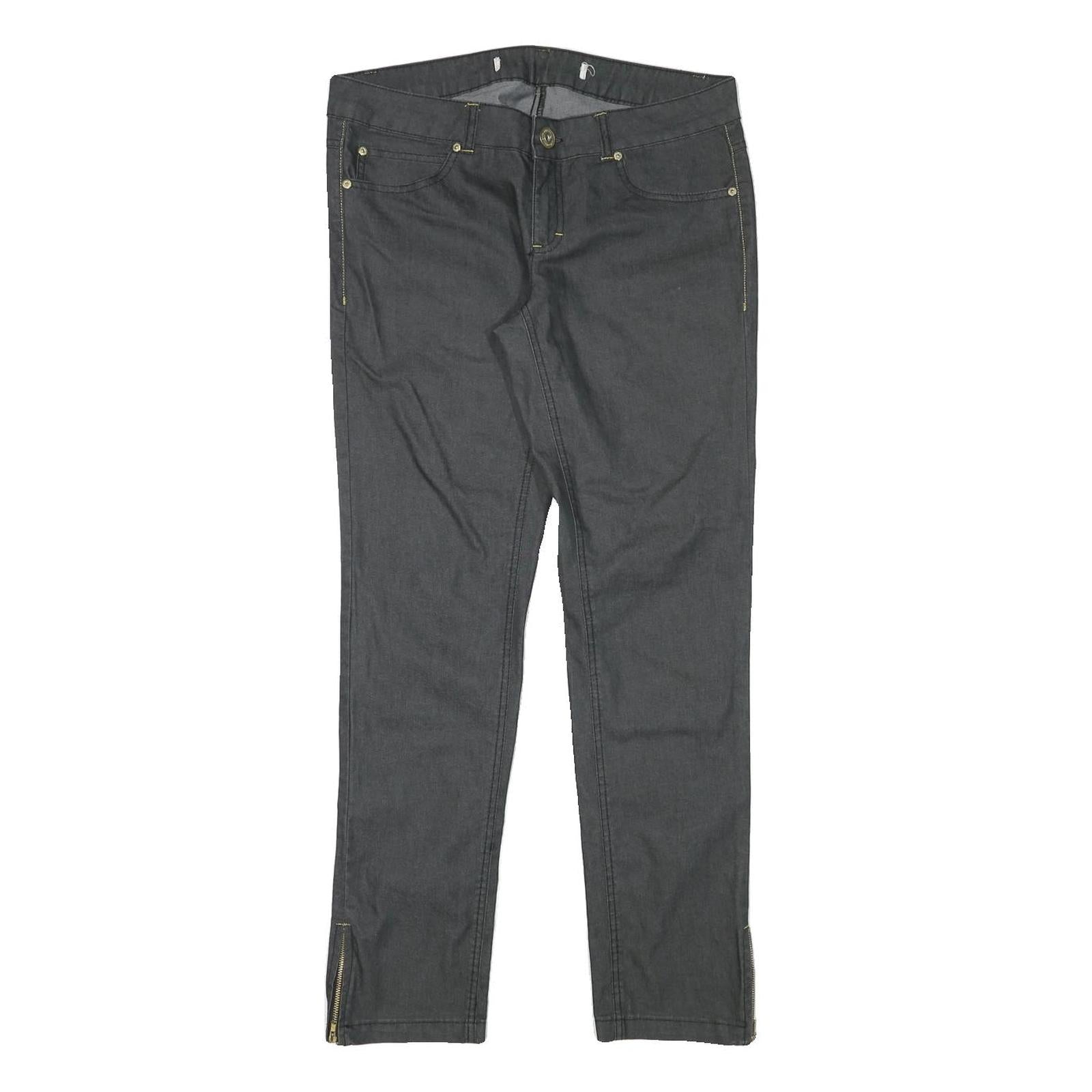 ONLY Womens Black Slim Slim Fit Zip Cotton Blend Trousers W32 L30 Zip Detail Refurbished - N/A refurbished available on Cerqular
