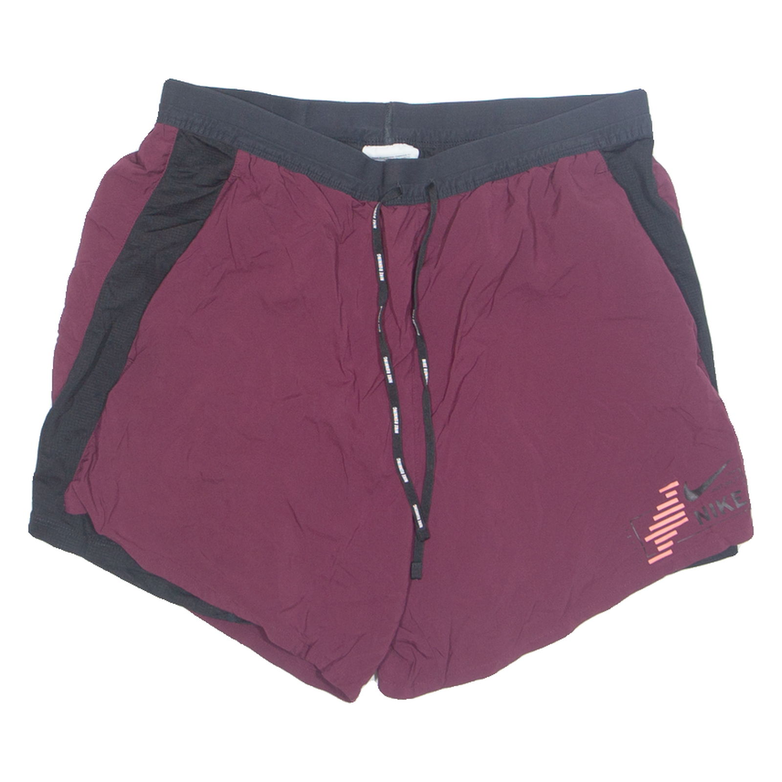NIKE RUNNING Womens Sports Shorts Maroon Relaxed L W28 Refurbished - N/A refurbished available on Cerqular