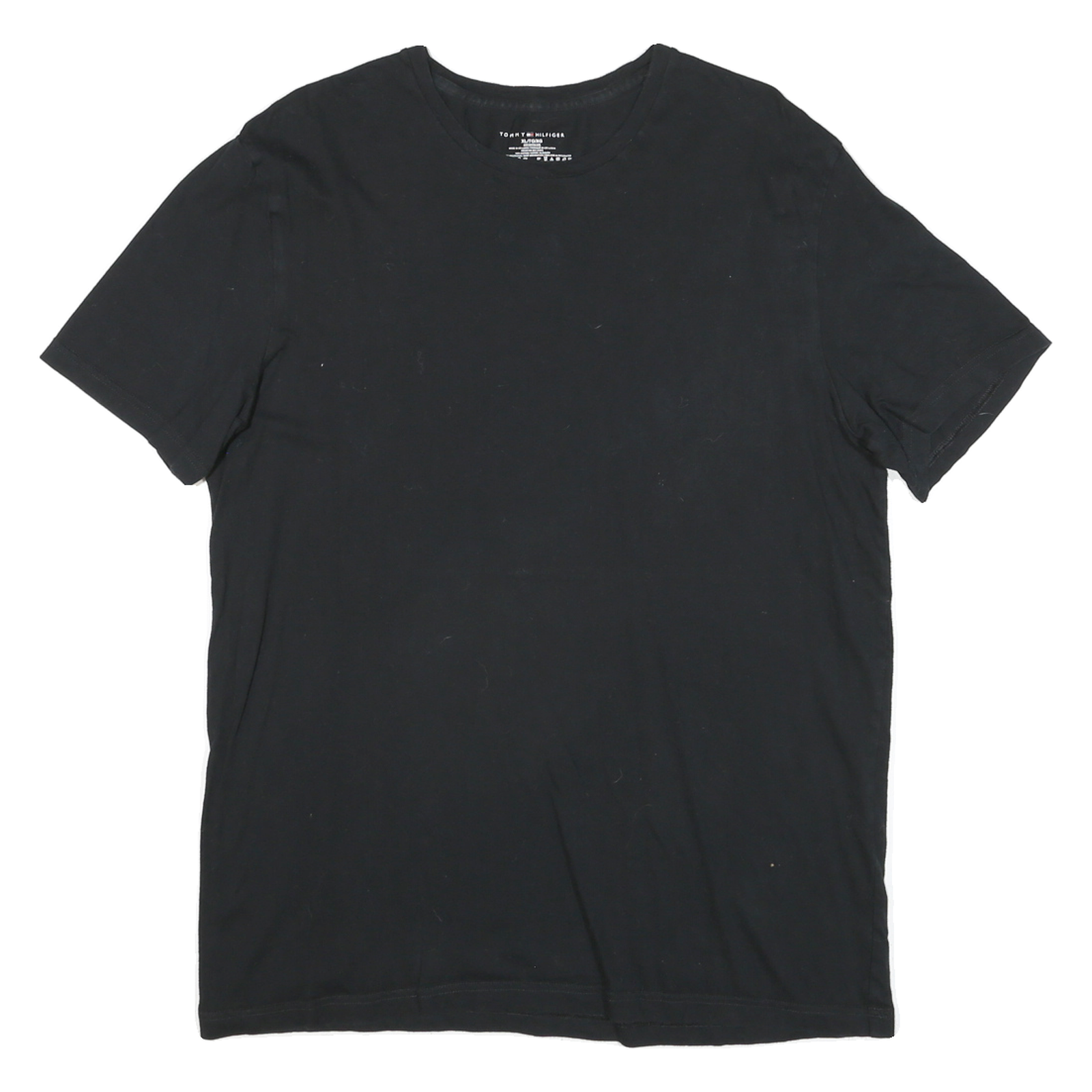 TOMMY HILFIGER Mens Black Crew Neck Short Sleeve T-Shirt XL Cotton Blend Classic Refurbished - N/A refurbished available on Cerqular