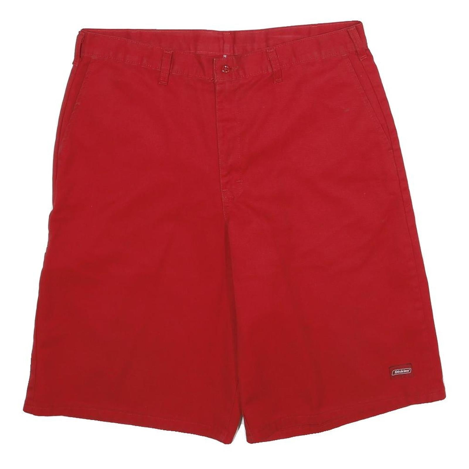 DICKIES Mens Shorts Red Casual L W34 Durable Polyester Blend Comfortable Refurbished - N/A refurbished available on Cerqular