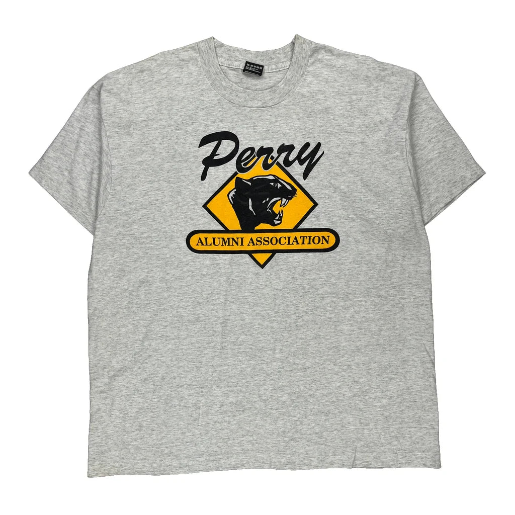 Alumni Association Fruit Of The Loom Single Stitch T-Shirt - 2XL Black Cotton Blend Refurbished - Thrifted (note: this is a term often used to describe second- refurbished available on Cerqular