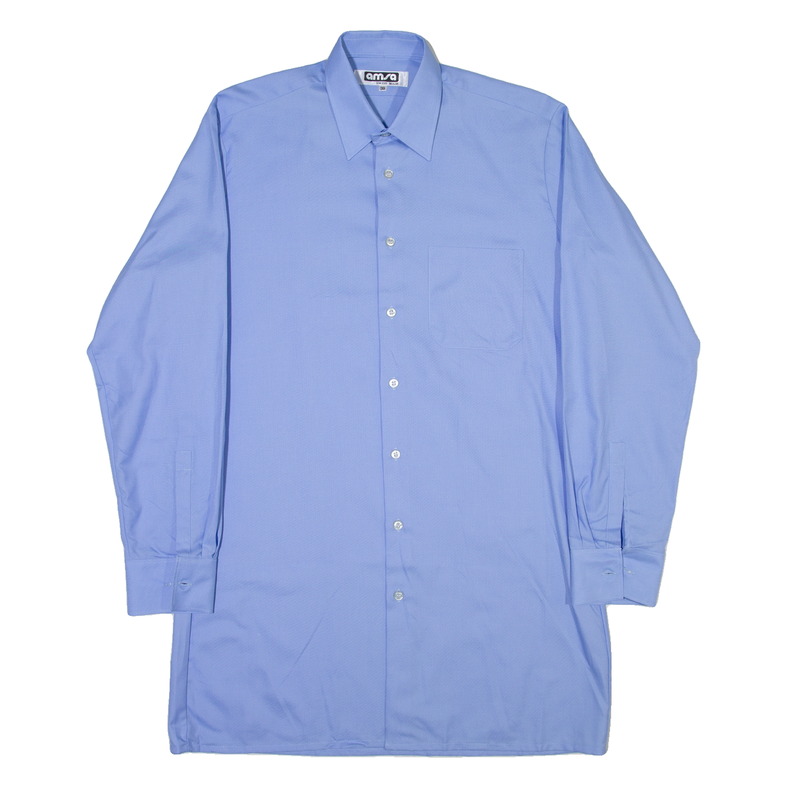 AMSA Mens Plain Shirt Blue Long Sleeve L Refurbished - N/A refurbished available on Cerqular