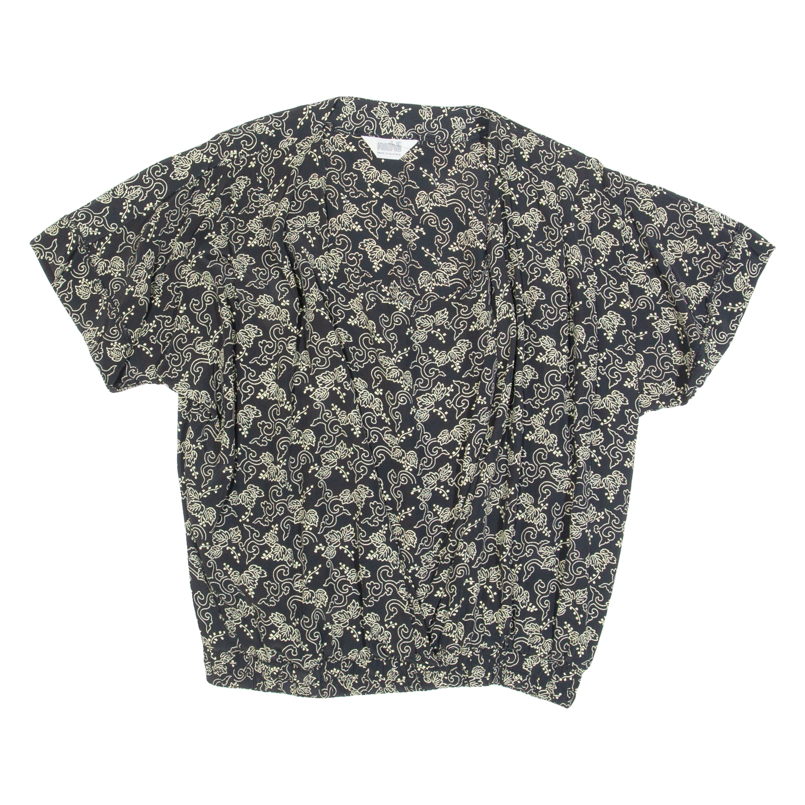 REHLJ Womens Printed Blouse Black Viscose Floral S Refurbished - N/A refurbished available on Cerqular