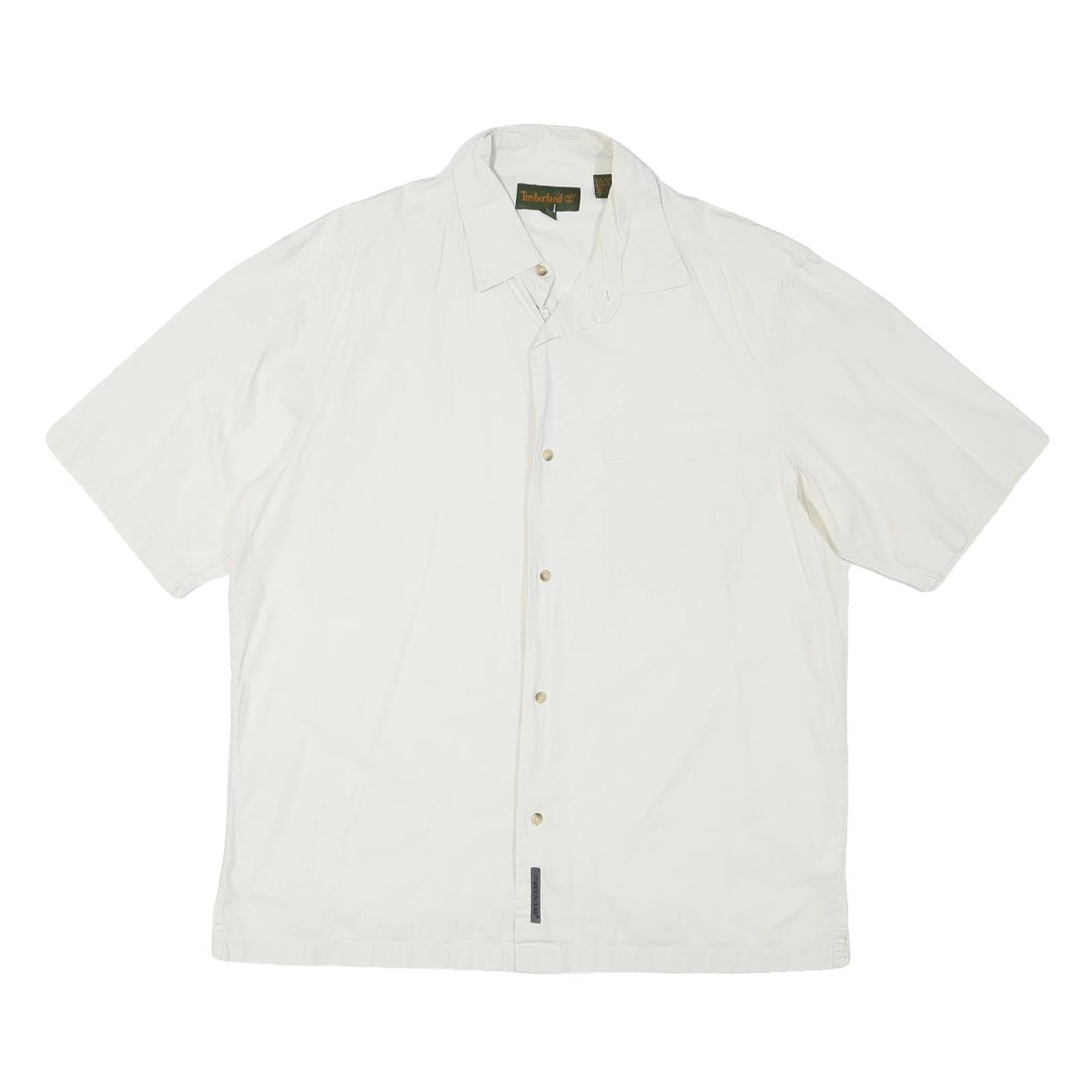 TIMBERLAND Mens White Cotton Blend Shirt L Casual Lightweight Button Up Refurbished - N/A refurbished available on Cerqular
