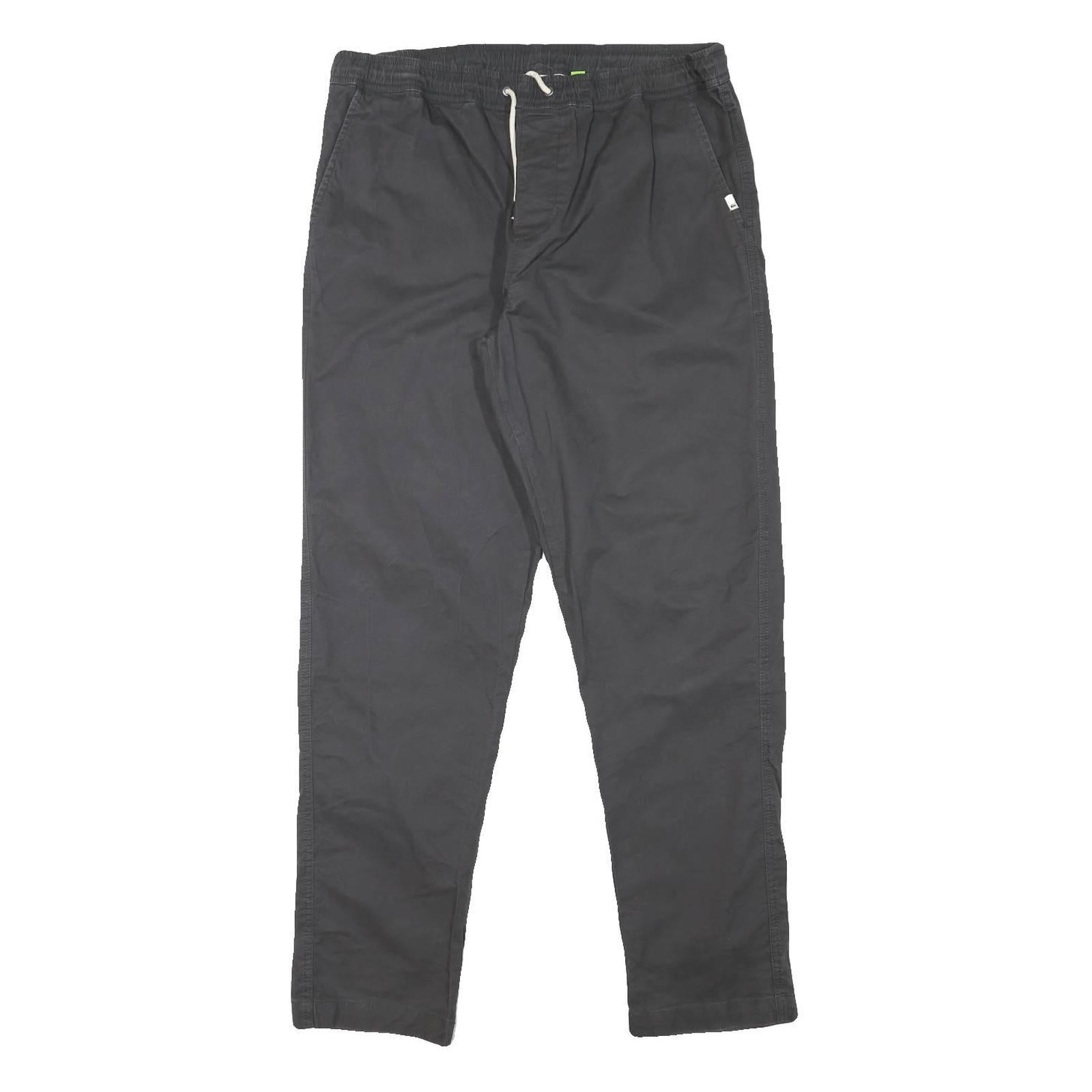 QUIKSILVER Mens Cotton Blend Black Slim Drawstring Trousers W32 L30 Casual Pants Refurbished - N/A refurbished available on Cerqular