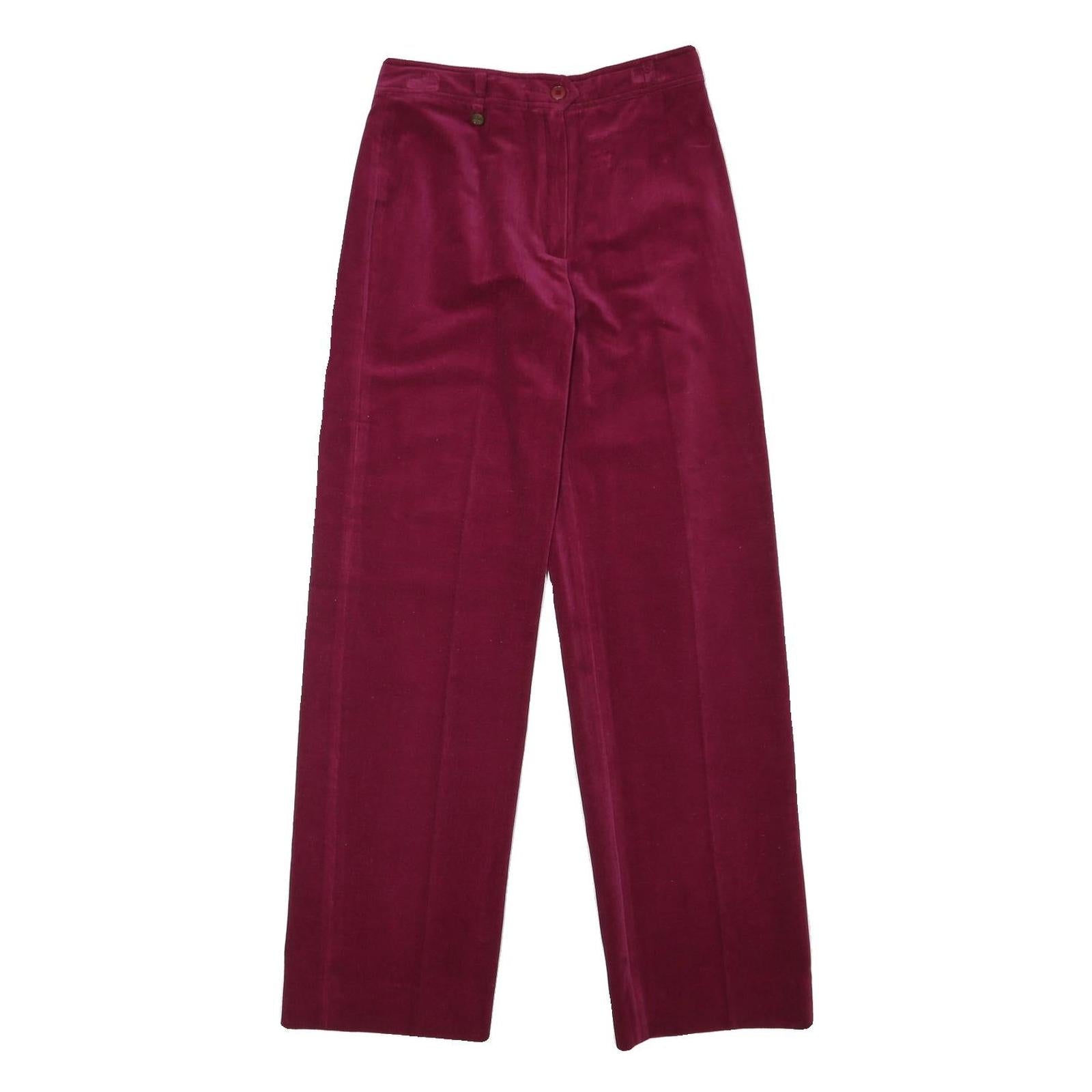 RO-COUPE Womens Cotton Blend Burgundy Relaxed Straight Trousers W26 L30 Stylish Refurbished - N/A refurbished available on Cerqular