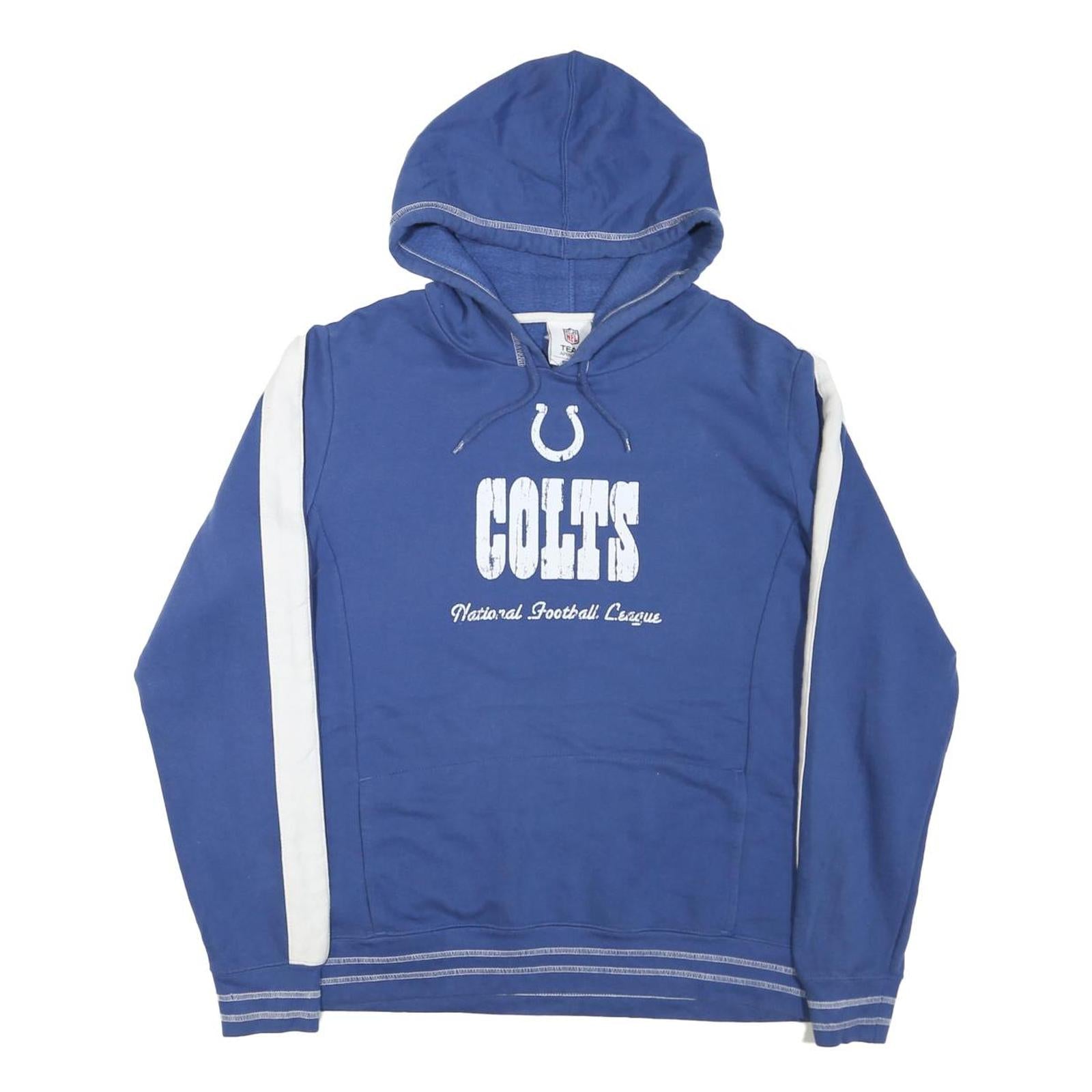 NFL Womens Blue Colts Hoodie M Cotton Blend Pullover Hooded Sweatshirt Refurbished - N/A refurbished available on Cerqular