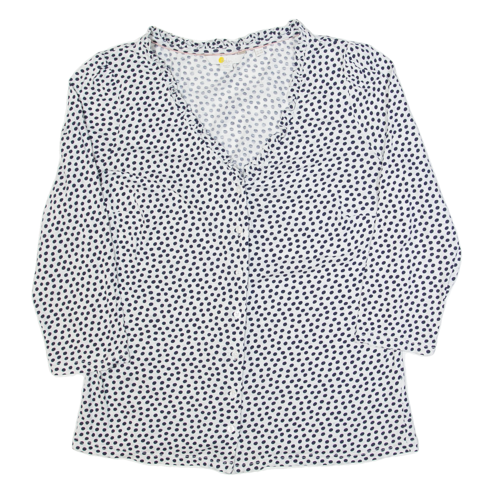 BODEN Womens Printed Shirt Cream V-Neck 3/4 Sleeve Spotted UK 14 Refurbished - N/A refurbished available on Cerqular