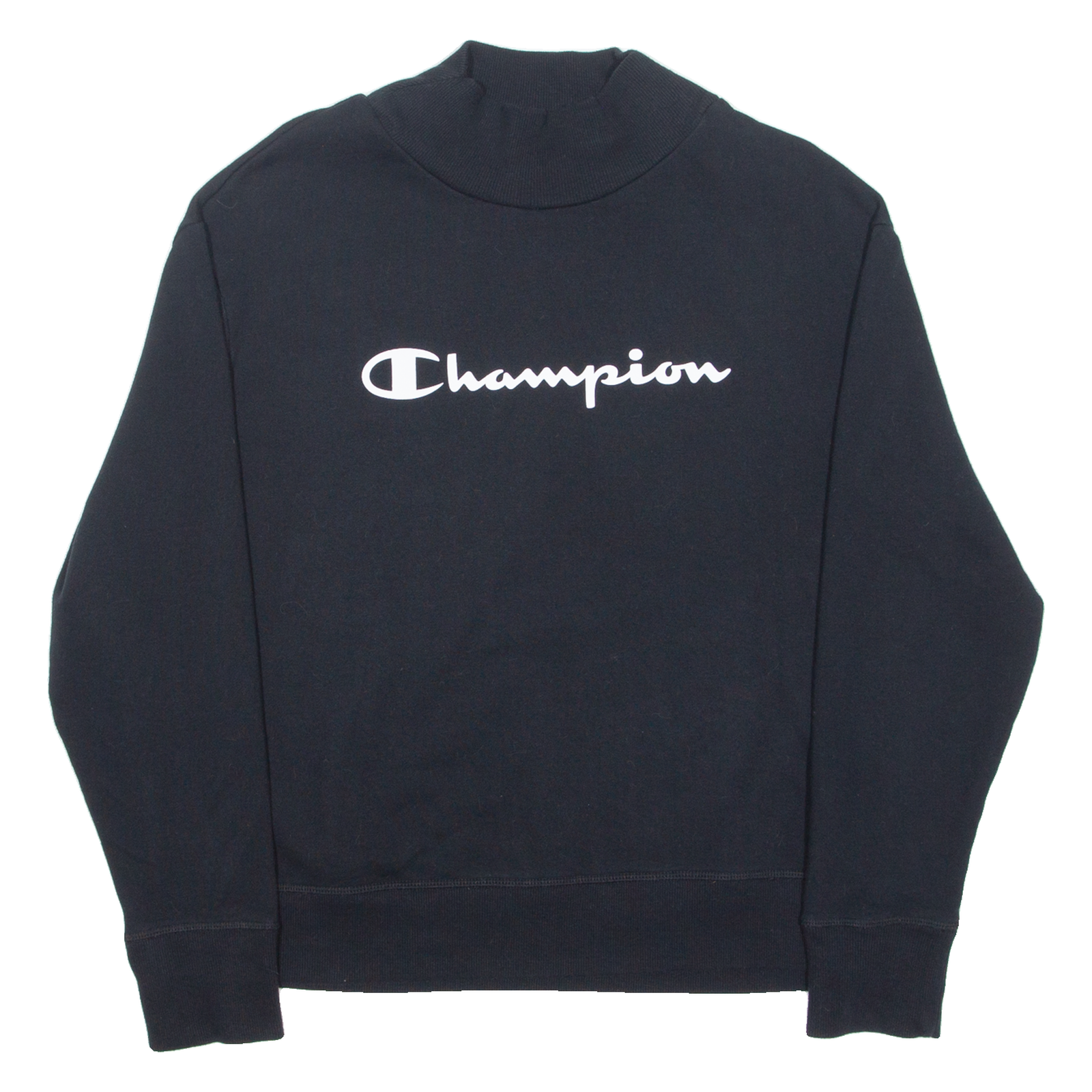 CHAMPION Womens Sweatshirt Black High Neck L Refurbished - N/A refurbished available on Cerqular