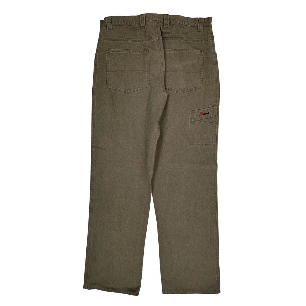 Buy Sickle Cargo Trousers - 34W 30L Khaki Cotton Refurbished - $36.17 Sickle Cargo Trousers - 34W 30L Khaki Cotton Refurbished - Thrifted (note: this is a term often used to describe second- refurbished available on Cerqular