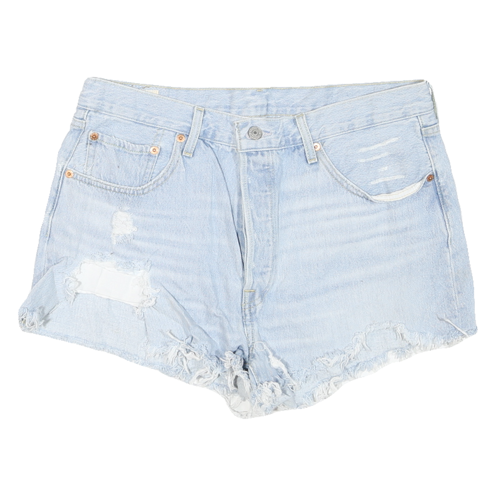 LEVI'S Womens Shorts Blue Casual Distressed M W34 Denim Summer Frayed Hem Refurbished - N/A refurbished available on Cerqular