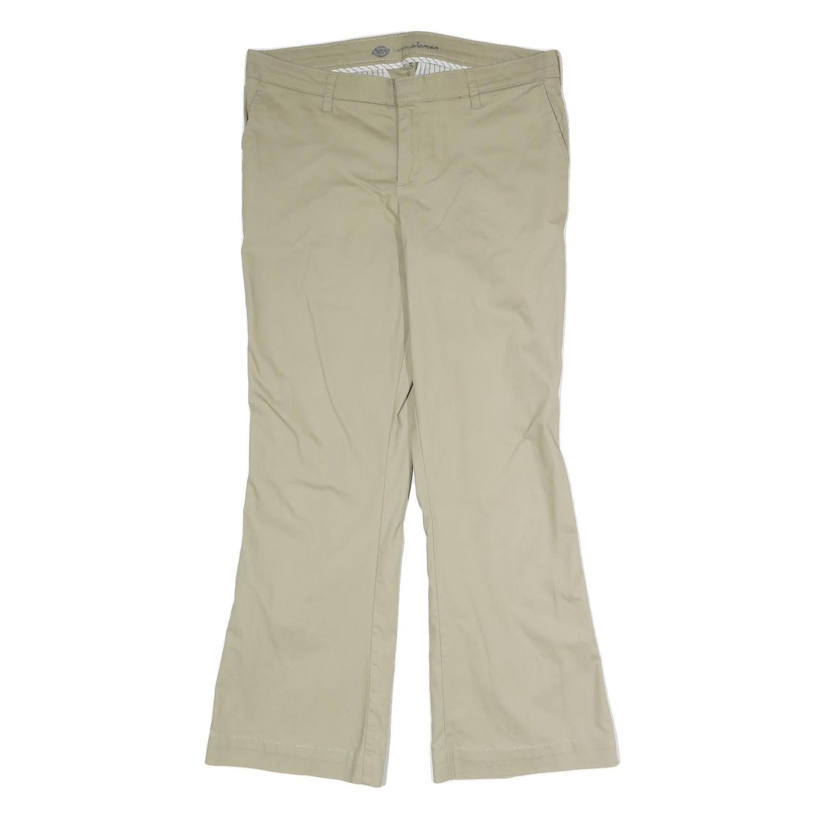 DICKIES Womens Beige Cotton Blend Regular Straight Trousers W35 L30 Workwear Refurbished - N/A refurbished available on Cerqular