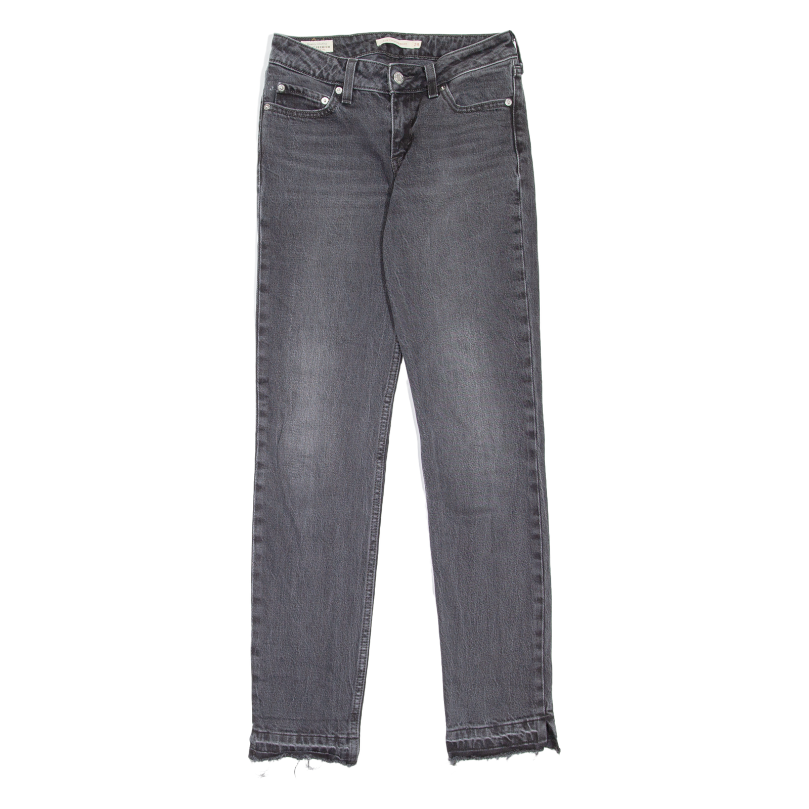 LEVI'S Low Pitch BIG E Womens Jeans Grey Slim Straight Stone Wash W24 L31 Refurbished - N/A refurbished available on Cerqular