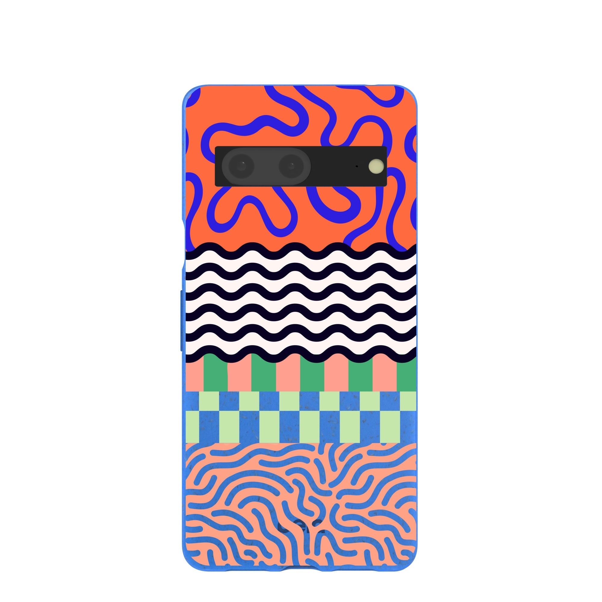 Electric Blue Tangerine Mix Google Pixel 7 Case Refurbished - Pela Case refurbished available on Cerqular