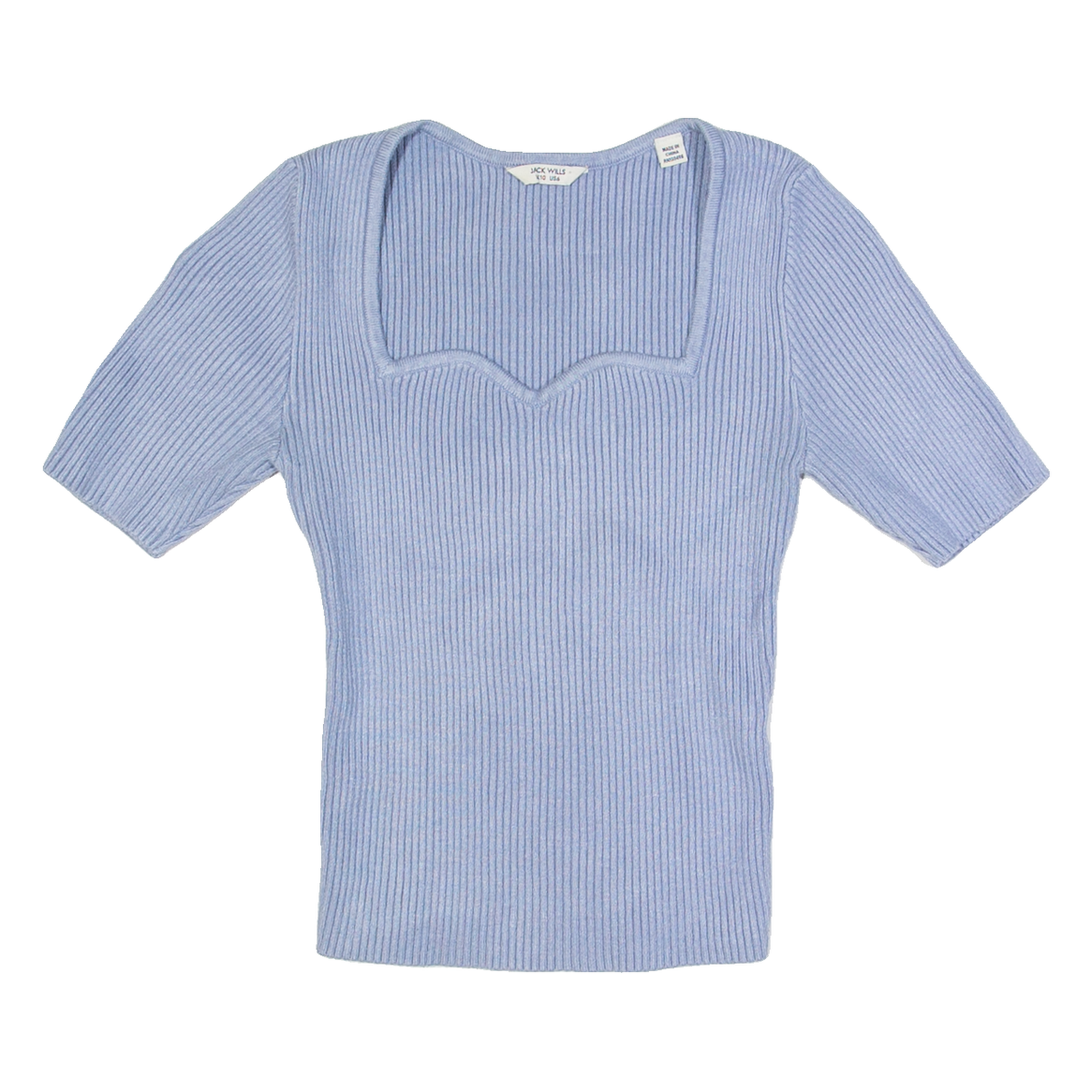 JACK WILLS Womens Top Blue V-Neck UK 10 Refurbished - N/A refurbished available on Cerqular