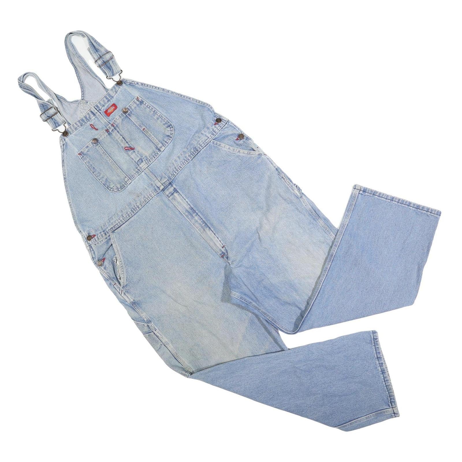 DICKIES Mens Blue Cotton Blend Denim Dungarees Classic XL W40 L30 Workwear Refurbished - N/A refurbished available on Cerqular