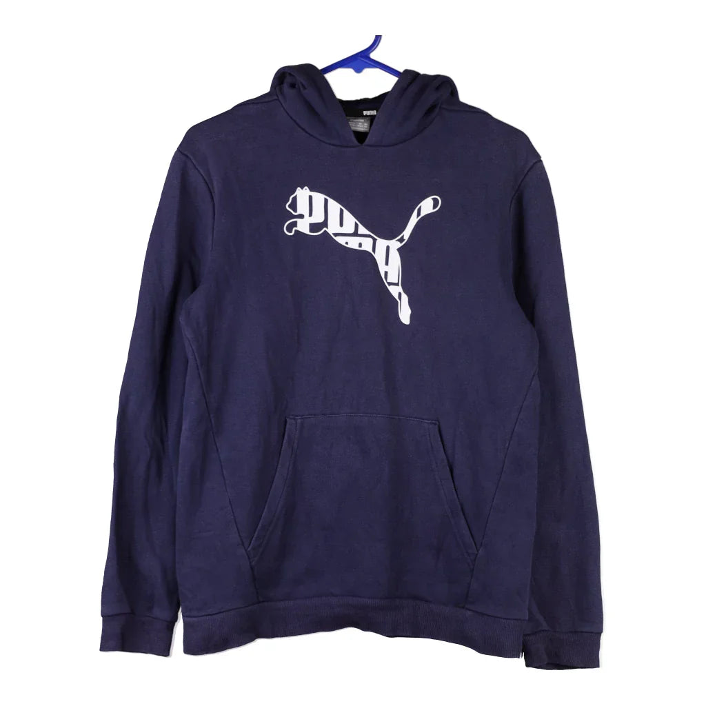 Age 15-16 Puma Hoodie - 2XL Navy Cotton Refurbished - Thrifted (note: this is a term often used to describe second- refurbished available on Cerqular