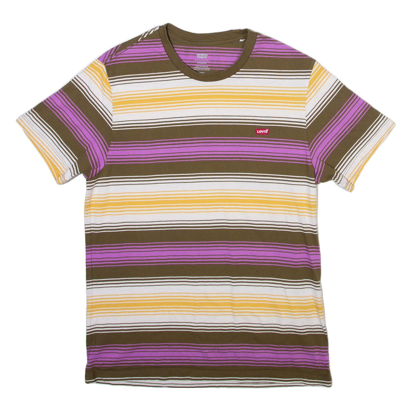 LEVI'S Striped Mens T-Shirt Green S Refurbished - N/A refurbished available on Cerqular