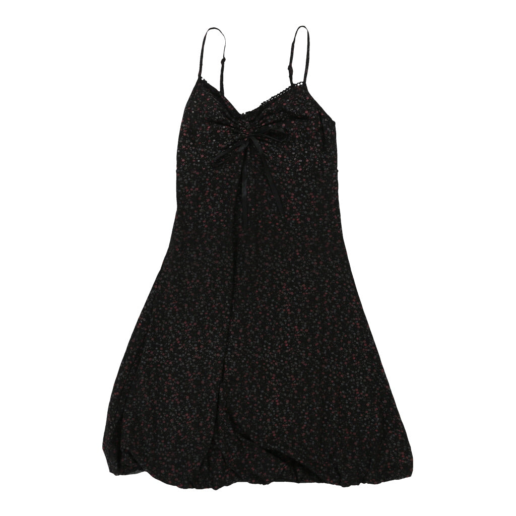 Unbranded Floral Dress - XS Black Cotton Blend Refurbished - Thrifted (note: this is a term often used to describe second- refurbished available on Cerqular