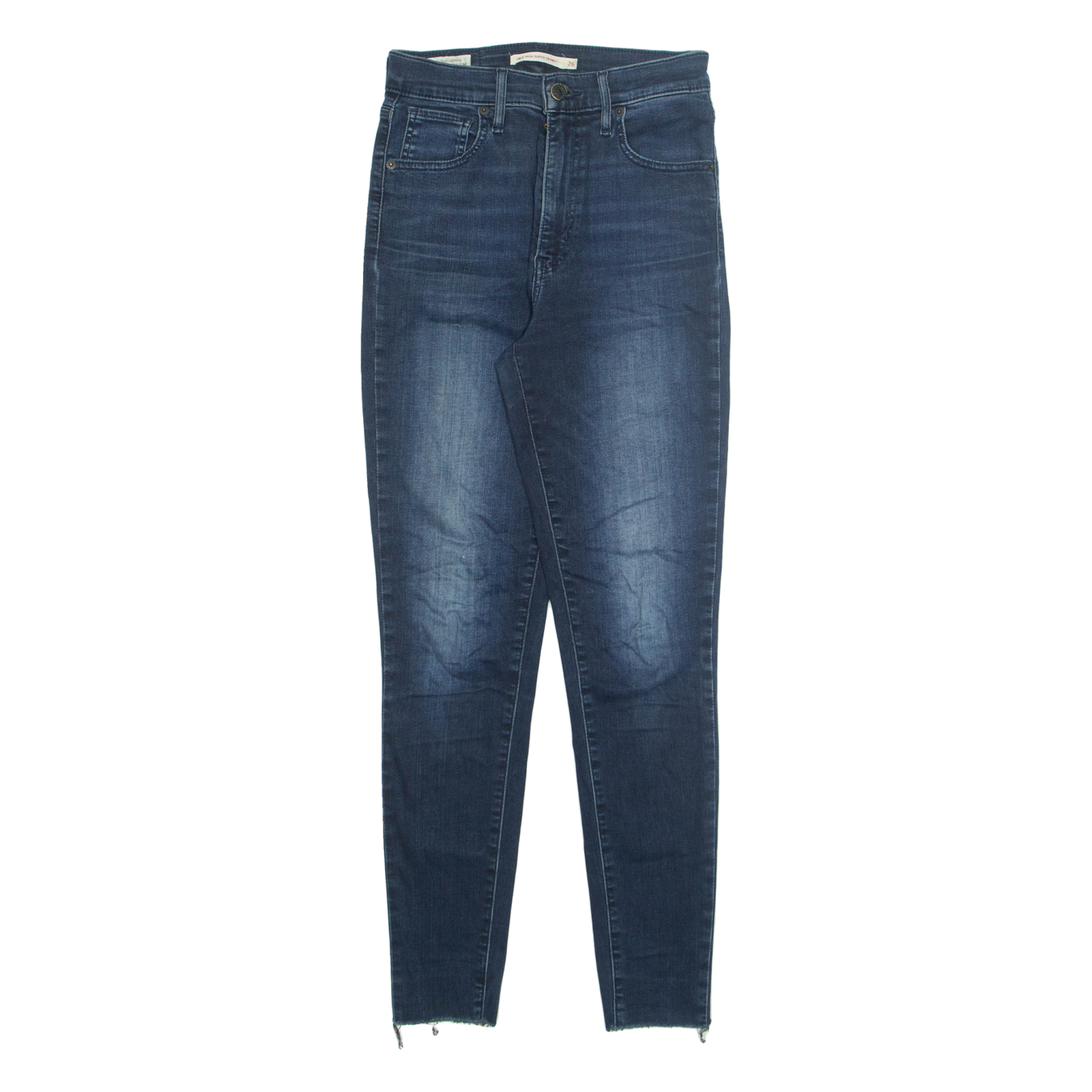LEVI'S Womens Jeans Blue Regular Tapered Stone Wash W26 L30 Refurbished - N/A refurbished available on Cerqular