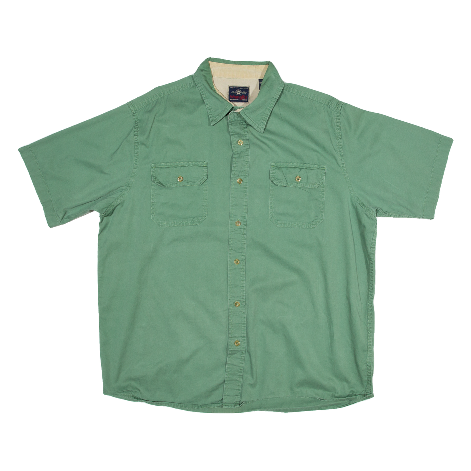 WRANGLER Mens Plain Shirt Green L Refurbished - N/A refurbished available on Cerqular