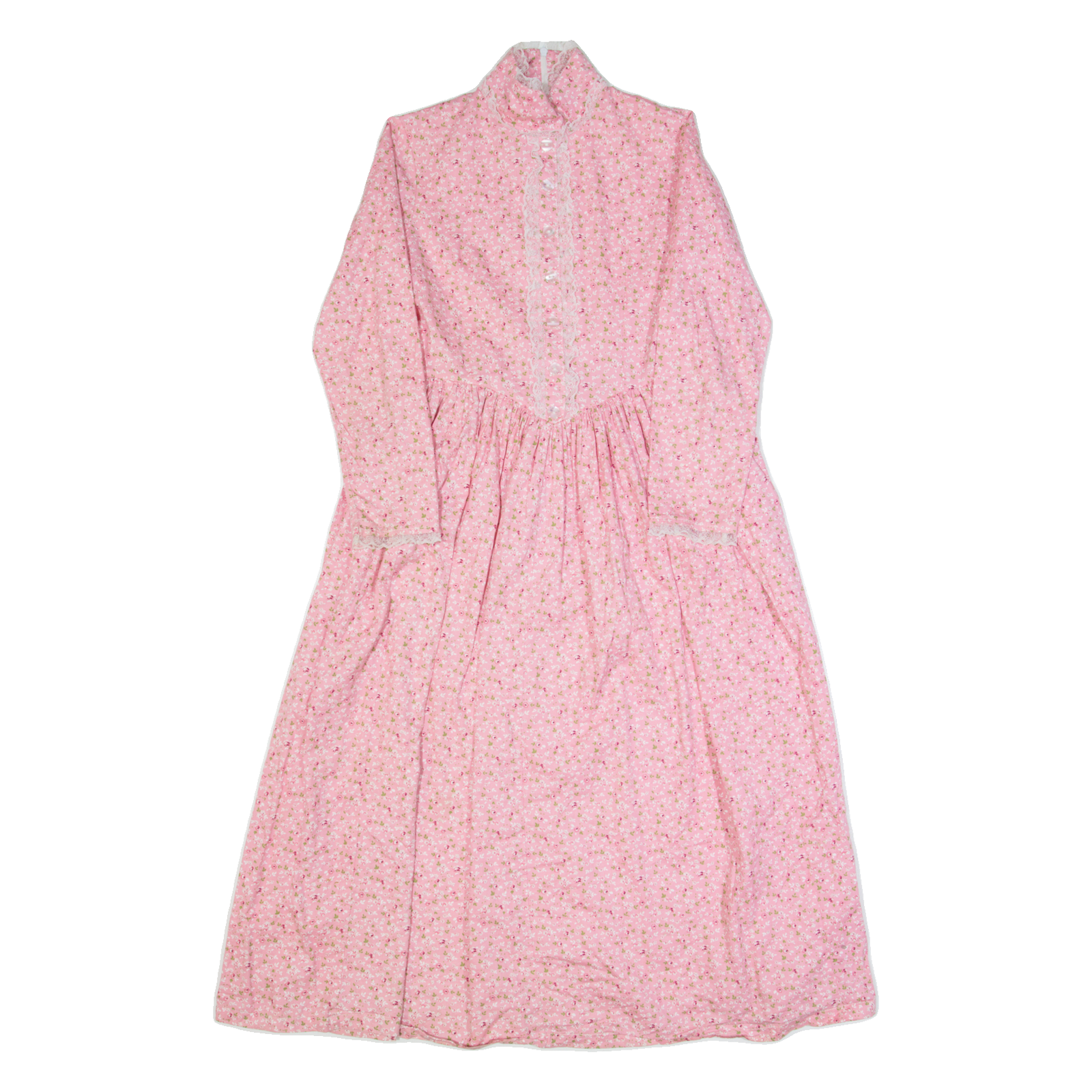 Womens A-Line Dress Pink 90s Floral Long Sleeve Hi-Low S Refurbished - N/A refurbished available on Cerqular